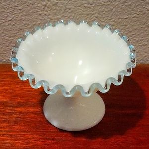 Fenton Aqua Crest Compote / Candy Dish